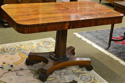 Lot 1292 - A William IV rosewood pedestal table fitted with two small drawers