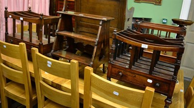 Lot 1318 - A Victorian rosewood Canterbury together with a similar later mahogany example