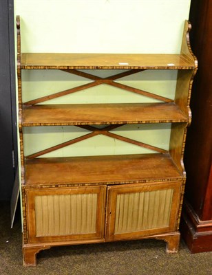 Lot 1336 - A painted and rosewood simulated waterfall bookcase