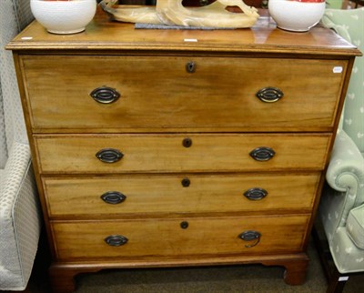 Lot 1343 - A George III mahogany secretaire chest