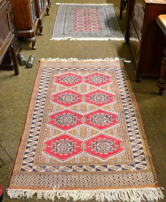 Lot 1356 - Two rugs, one blood red field, one crimson field (2)