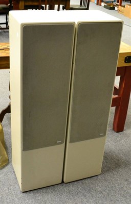 Lot 1386 - Acron, a pair of 900B floor standing speakers, with off white finish and metal grill speaker...