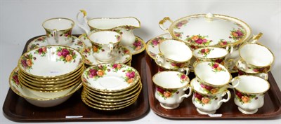 Lot 18 - A Royal Albert Old Country Roses service, six settings (approx 41) (on two trays)