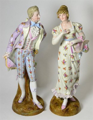 Lot 21 - A pair of Continental figures of lovers