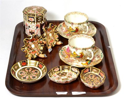 Lot 36 - Tray of Royal Crown Derby including Imari