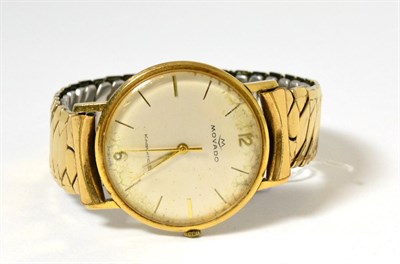 Lot 68 - A 9ct gold centre seconds wristwatch, signed Movado