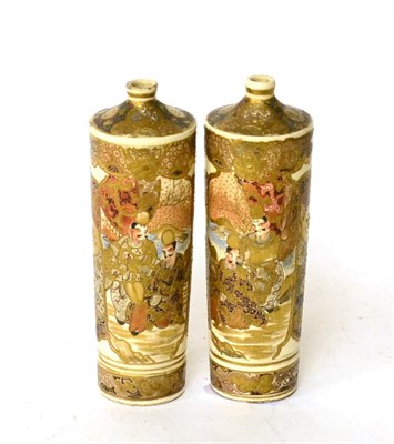 Lot 107 - Pair of Japanese Satsuma vases, late 19th century, 16cm high