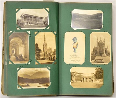 Lot 118 - Folio sized album of postcards, approx four hundred cards