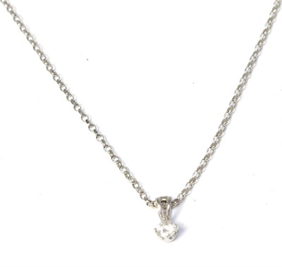 Lot 197 - An 18 carat white gold diamond pendant