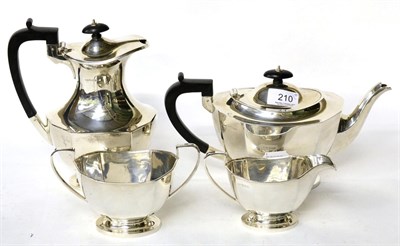 Lot 210 - A silver four piece tea service