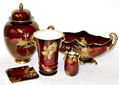 Lot 217 - Five items of Carlton ware, Rouge Royale china