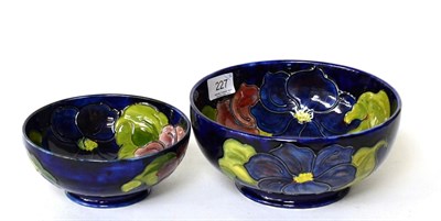 Lot 227 - Two Walter Moorcroft Clematis pattern bowls