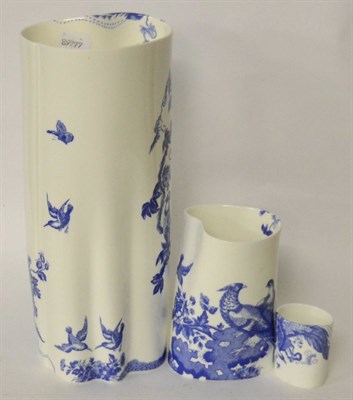 Lot 256 - Three Royal Crown Derby Blue Aves pattern vases