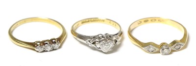 Lot 267 - Three diamond set rings