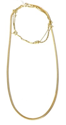 Lot 274 - An 18 carat gold fox link chain and an 18 carat gold anklet