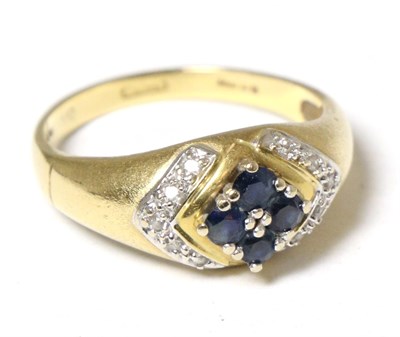 Lot 285 - An 18 carat gold sapphire and diamond ring