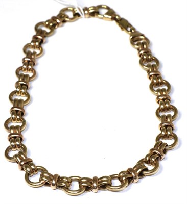 Lot 318 - A 9 carat gold fancy link chain necklace