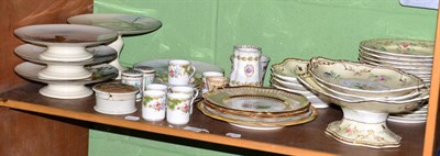 Lot 333 - Shelf of 19th century and later ceramics, including Copeland Garrett Felspar porcelain dessert...