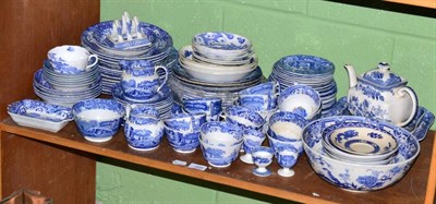 Lot 335 - Group of blue and white dinner and tea wares, including Spode Blue Italian