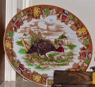 Lot 363 - A late 19th century Wood's Burslem large turkey plate