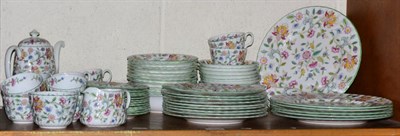 Lot 372 - A Minton 'Haddon Hall' pattern dinner/tea service, approx sixty four pieces