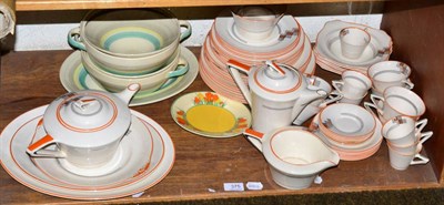 Lot 375 - Solian ware 'Mode' pattern part tea and dinner service and other Art Deco ceramics