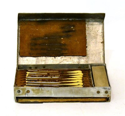 Lot 378 - An early 20th century cased set of cut-throat razors, marked with days of the week