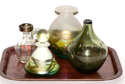 Lot 415 - Two pieces of Maltese glass, a silver mounted toddy jug and Continental silver mounted glass vase