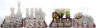 Lot 445 - A set of six Edinburgh crystal tumblers, a part set of five further tumblers in a Harrods box...