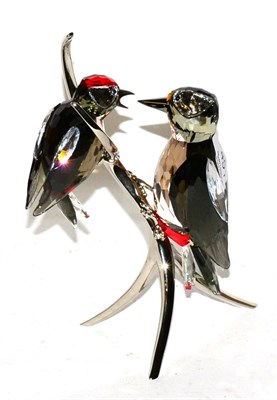 Lot 451 - Swarovski woodpecker feeding young, with box