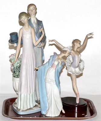 Lot 476 - Lladro figure group, 'The Happy Couple', together with two other Lladro figures