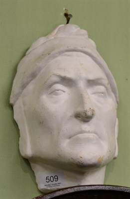 Lot 509 - Plaster cast of a death mask, circa 1912, inscribed verso