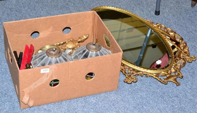 Lot 1021 - Various mirrors, barometers, lamps, miniatures etc (qty)