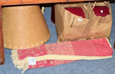 Lot 1065 - Two Habitat silk shades, Laura Ashley throw and a Mouseman shade