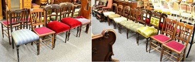 Lot 1076 - American rocking chair, and seventeen other chairs including balloon back dining chairs and...