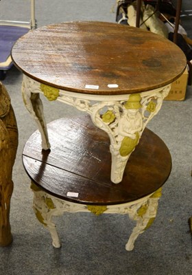 Lot 1082 - A pair of Victorian painted cast pub tables