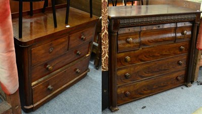 Lot 1086 - A 19th century mahogany scotch chest and a mahogany chest of drawers (2)