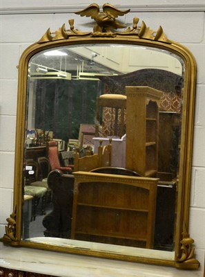 Lot 1113 - A gilt overmantel mirror