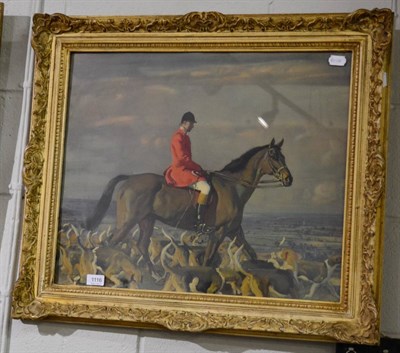 Lot 1116 - After A J Munnings, horse and rider with hounds