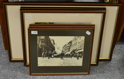 Lot 1142 - A group of seven framed articles, including watercolours and photographs