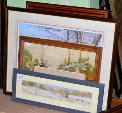 Lot 1197 - Driver (20th century) rural landscape, watercolour, image spreading onto mount, signed; with...