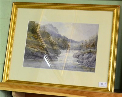 Lot 1210 - Edward Arden (c.1825-1909) Sheep grazing in a Lakeland landscape; River landscape, each signed, the