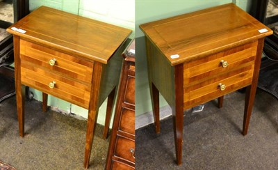 Lot 1242 - Pair of two drawer bedside cabinets