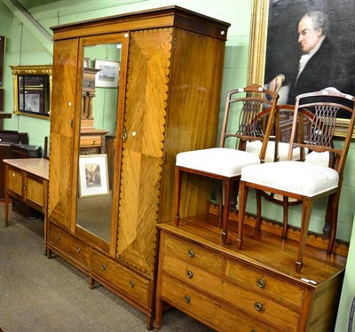 Lot 1246 - Edwardian mahogany and inlaid three piece bedroom suite