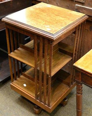 Lot 1262 - Oak revolving bookcase