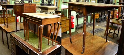 Lot 1265 - Nest of three tables, pot cupboard and a Pembroke table