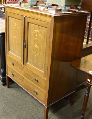 Lot 1269 - Edwardian mahogany inlaid cabinet