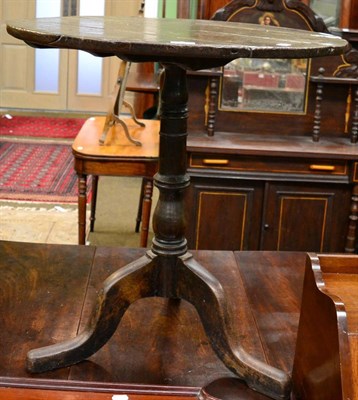 Lot 1277 - A George III Provincial oak tilt top tripod table