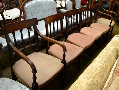 Lot 1291 - Set of six 19th century dining chairs, including two carvers