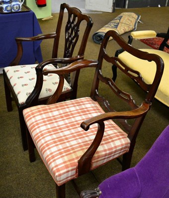 Lot 1303 - Ladder back chair and a carver chair